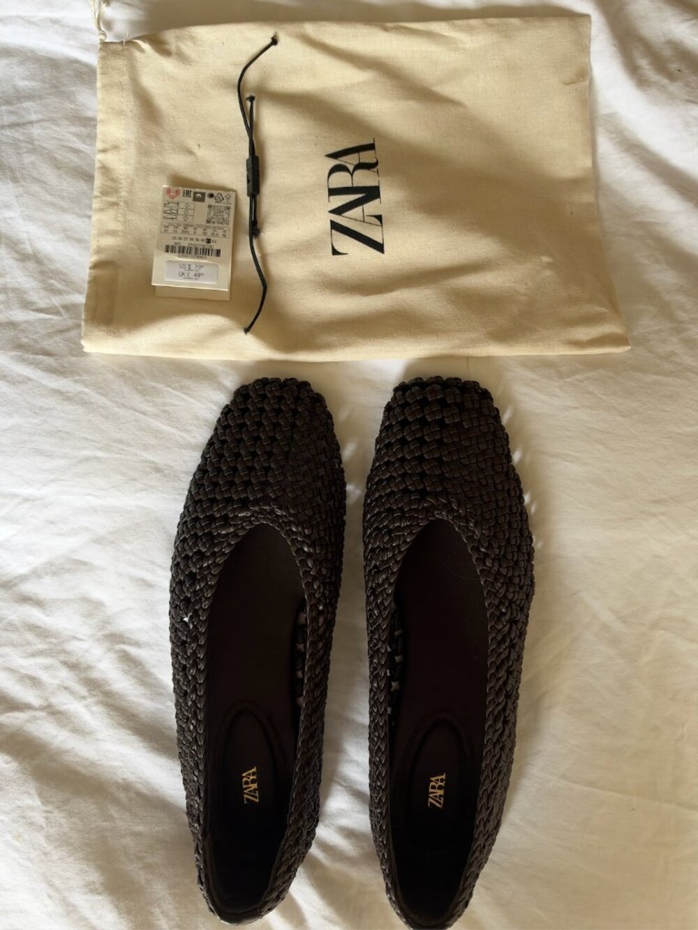 Zara Braided Ballet Flats NWT